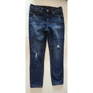 Silver Jeans Co Womens Size W27/L29 Most Wanted Skinny Distressed Dark Jeans EUC